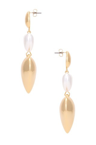 Heart Drop Earring in Pearl | Revolve Clothing (Global)