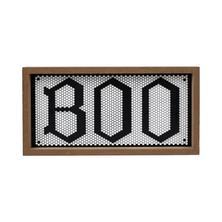 Boo Framed Tabletop Sign Decoration, Black and White, 10" x 5", Halloween by Way To Celebrate | Walmart (US)