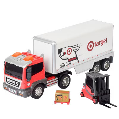 Maxx Action Bullseye's Highway Hauler Playset - Target Truck with Lights, Sounds and Accessories: Metal Toy Trailer | Target