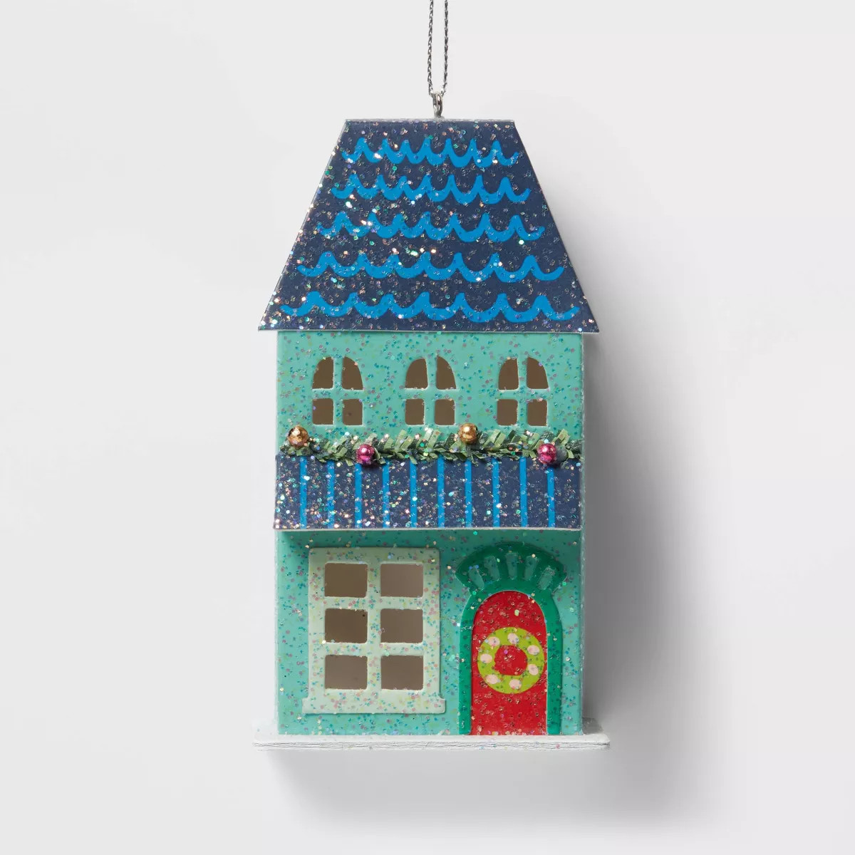 Glittered Paper House Christmas Tree Ornament Green - Wondershop™ | Target