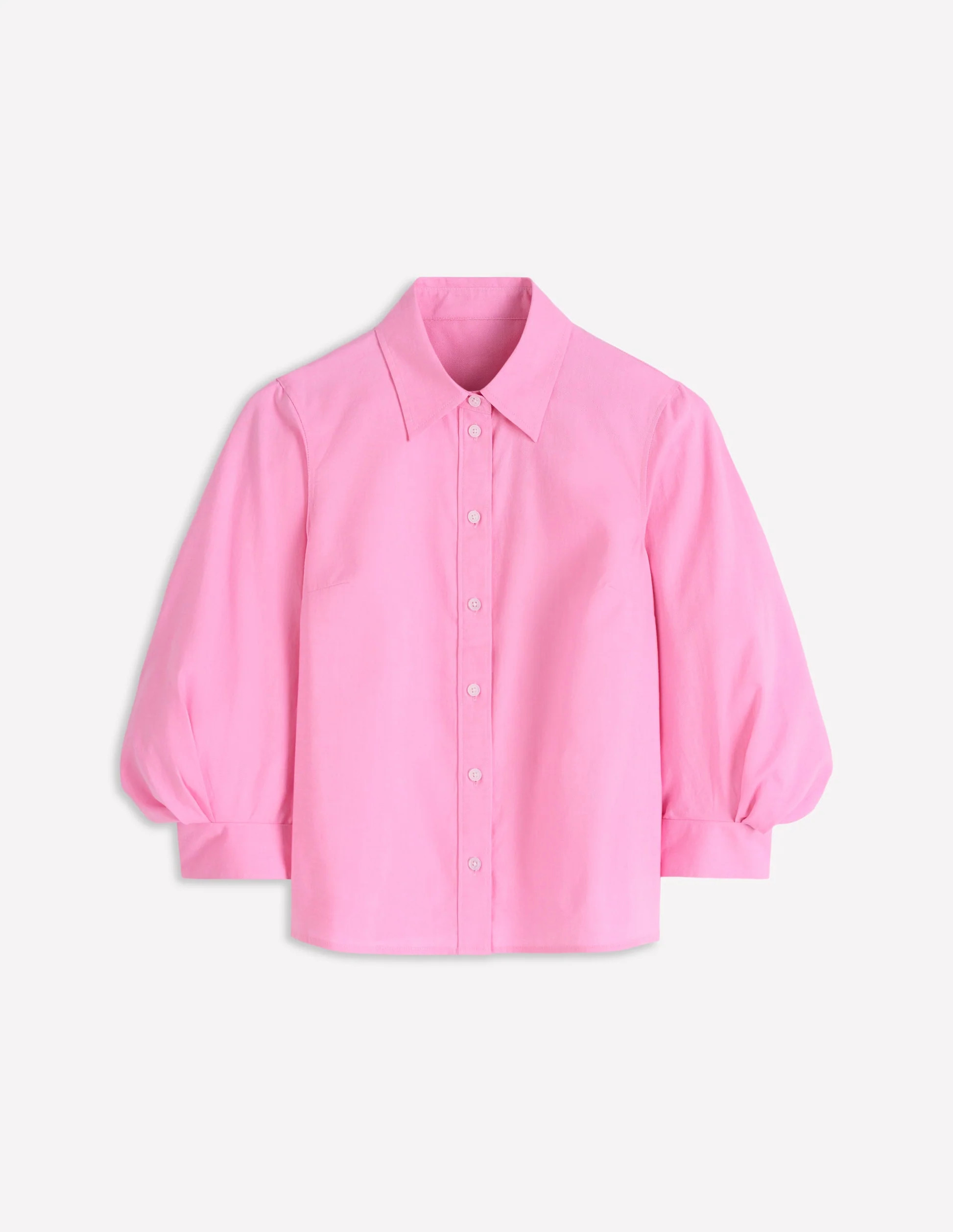 Puff Sleeve Oxford Shirt-Pink | Boden (US)