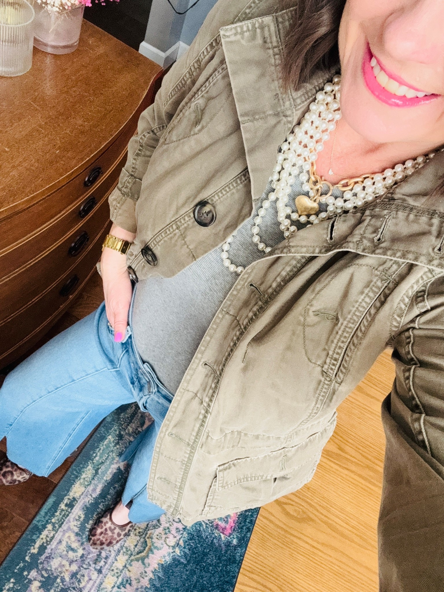 My Friday casual OOTD !!!
Utility jacket 
Wide leg cropped jeans
Necklace stack 
Gray tank
Leopard Mary Janes 

#LTKOver40 #LTKootd #LTKTall