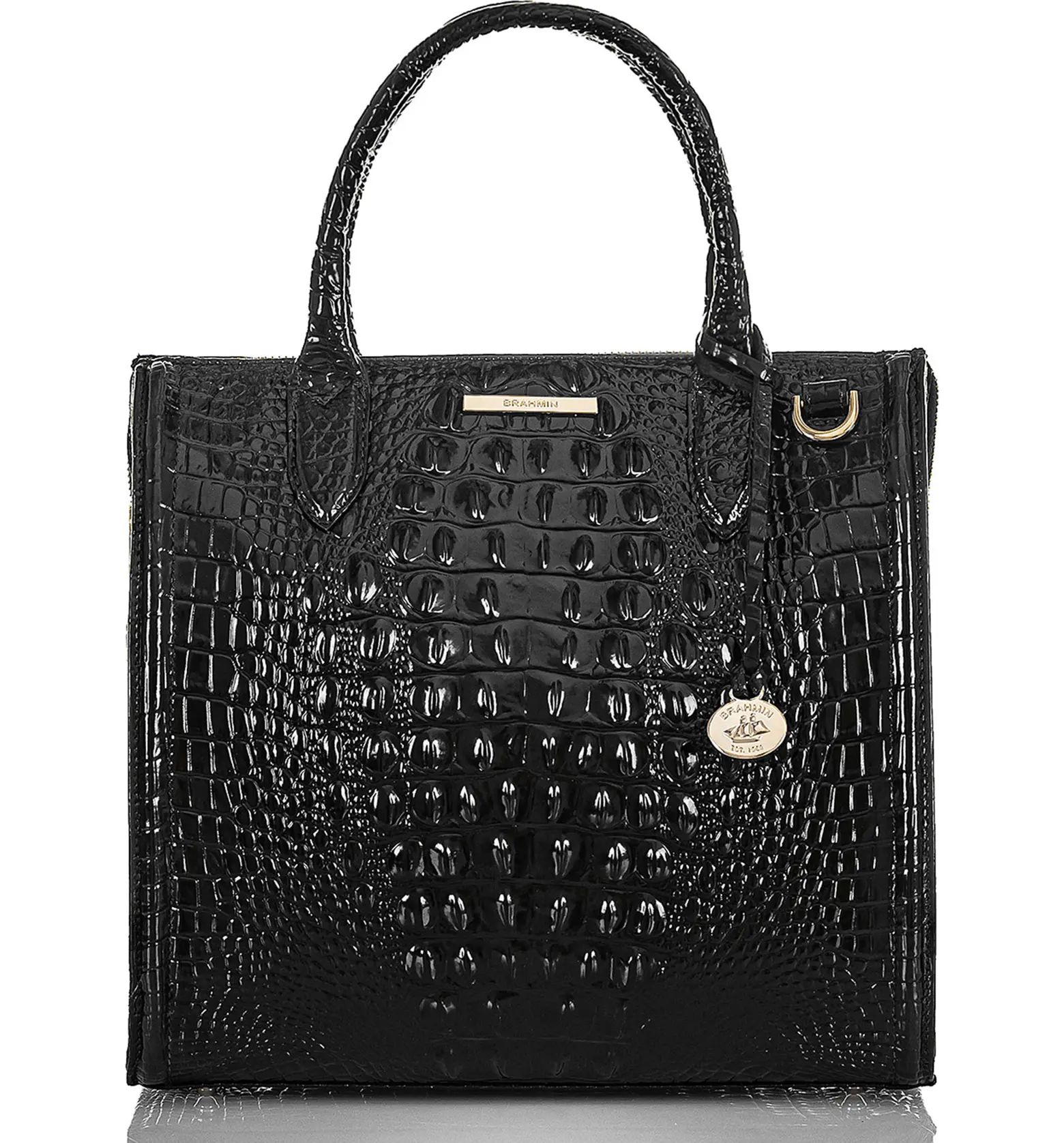 Caroline Croc Embossed Leather Satchel | Nordstrom