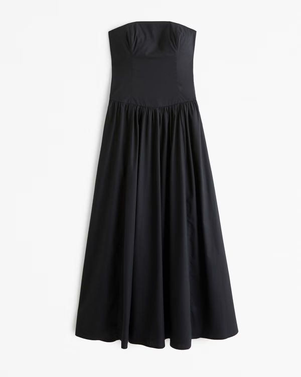 Strapless Drop-Waist Maxi Dress | Abercrombie & Fitch (US)