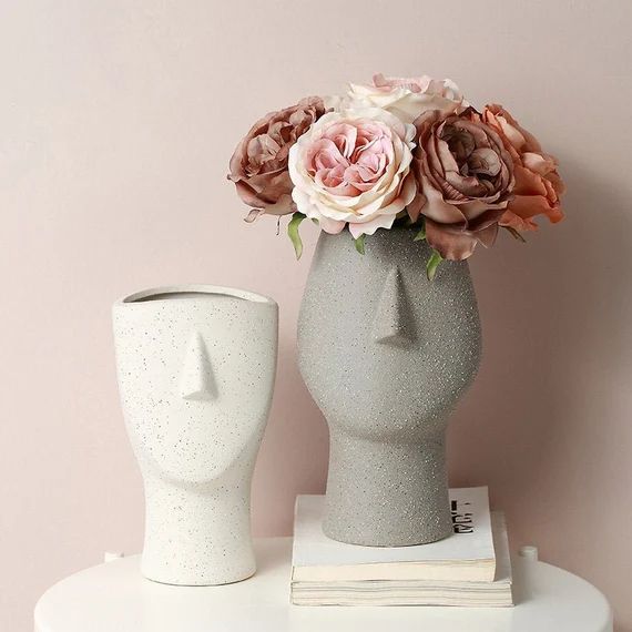 head morden vase / Handmade Ceramic Vase / Minimalist Decor /Modern/Air Plant Pot/Flower vase/Gif... | Etsy (US)