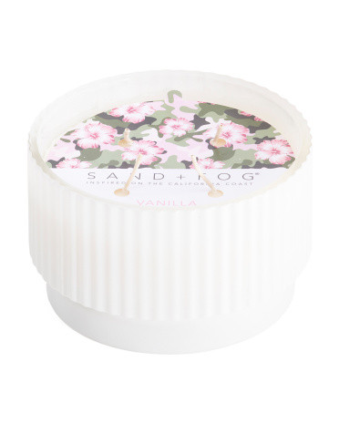 25oz Ribbed Glass Vanilla Sandalwood Candle | Teacher Gifts | Marshalls | Marshalls