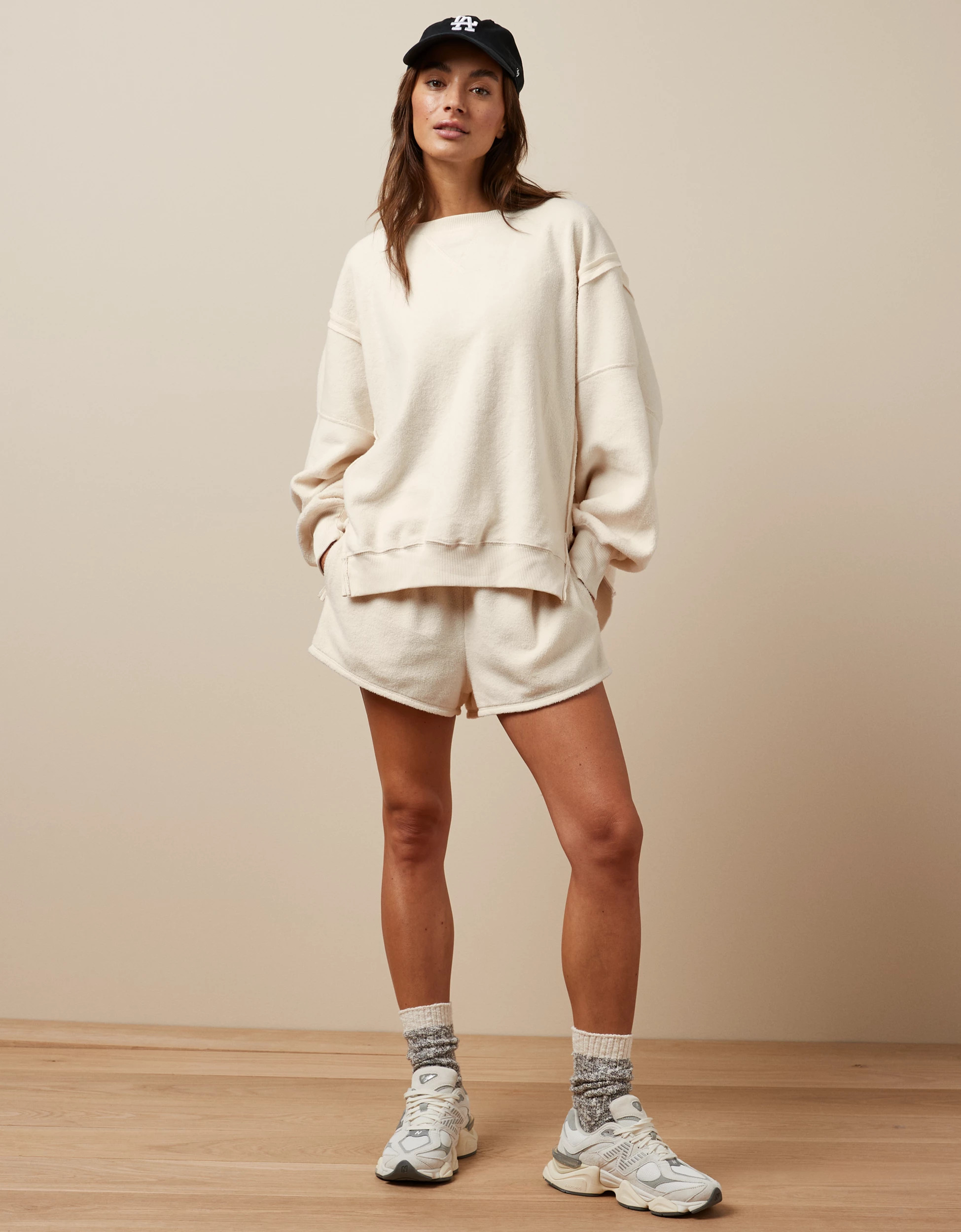 AE Oversized Big Hug Reverse Fleece Sweatshirt | American Eagle Outfitters (US & CA)