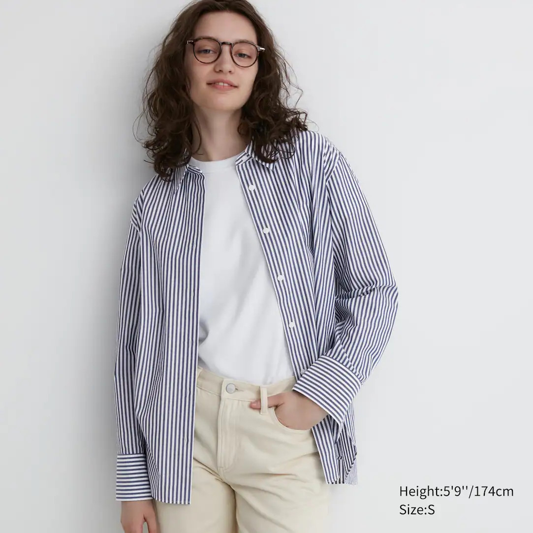 GESTREIFTE BAUMWOLLE LANGARM BLUSE | UNIQLO (DE)