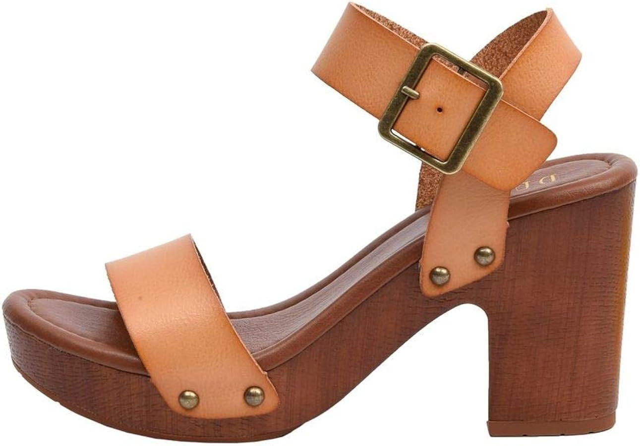 Dunes Women's Sydney Faux Wood Sandal +Memory Foam & LiteSole Technology | Amazon (US)