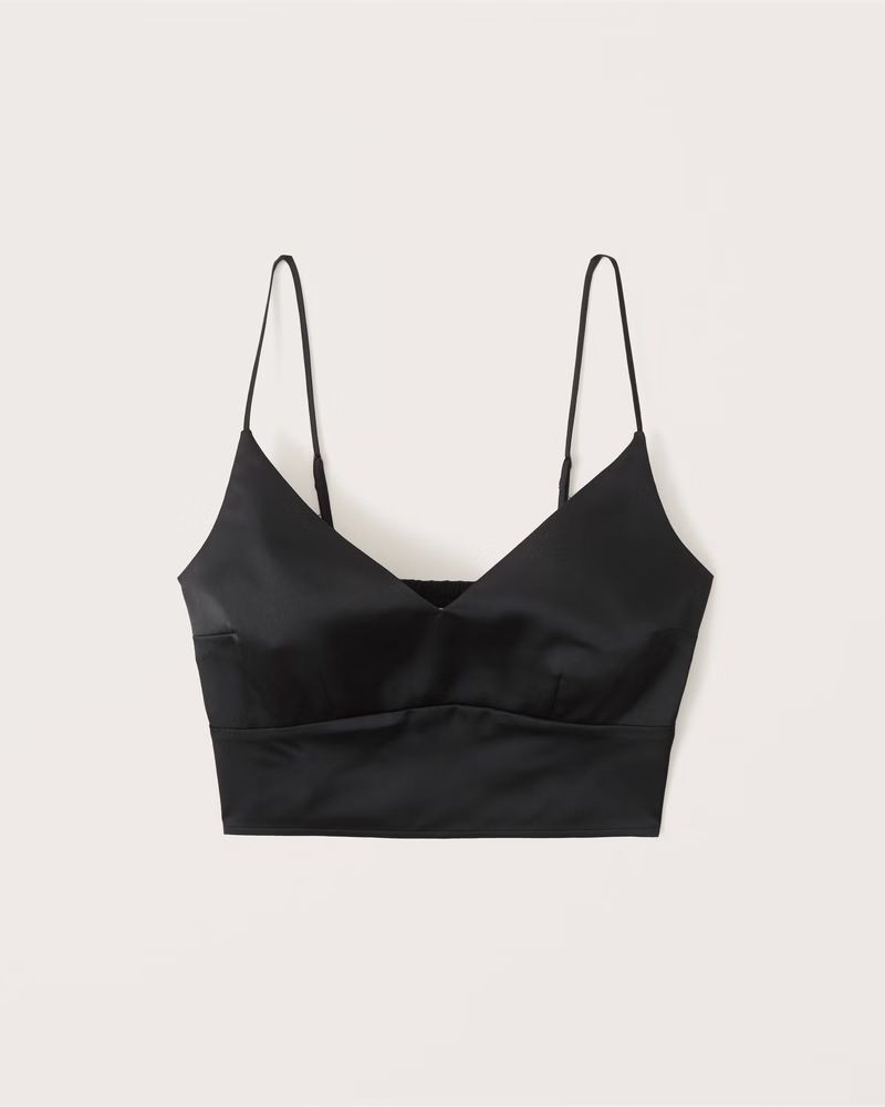 Cropped Satin Top | Abercrombie & Fitch (US)