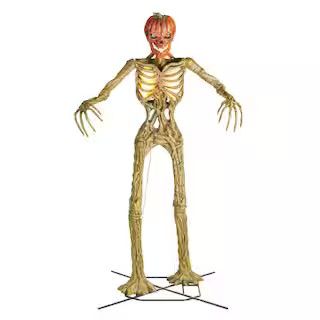 12 ft. Giant-Sized Inferno Pumpkin Skeleton with LifeEyes(TM) LCD Eyes | The Home Depot