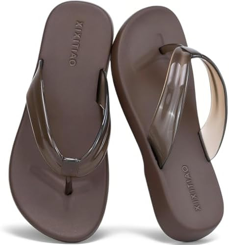 XIXITIAO Jelly Sandals Jelly Flip Flops for Women Comfortable Summer Beach Walking Basic Thong Sa... | Amazon (US)