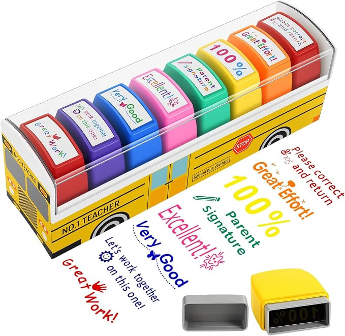 Teacher Stamps for Grading Classroom, New Teacher Appreciation Gifts, Self-Inking Motivation Grea... | Amazon (US)