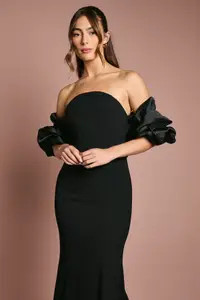 Dresses | Puff Sleeve Bardot Fishtail Maxi Dress | Coast | Debenhams UK