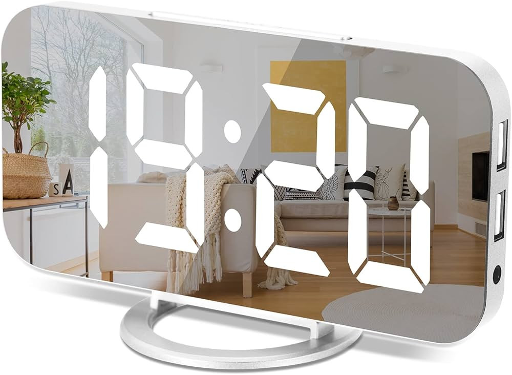 Digital Alarm Clock,6" Large LED Display with Dual USB Charger Ports | Auto Dimmer Mode | Easy Sn... | Amazon (US)