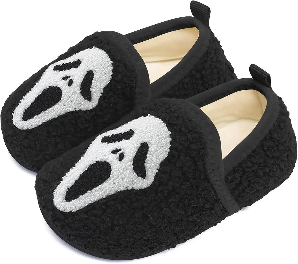 Kids Slippers Toddler Smile Face House Slippers Indoor Home Non-Slip Rubber Sole Shoes Warm Cozy ... | Amazon (US)