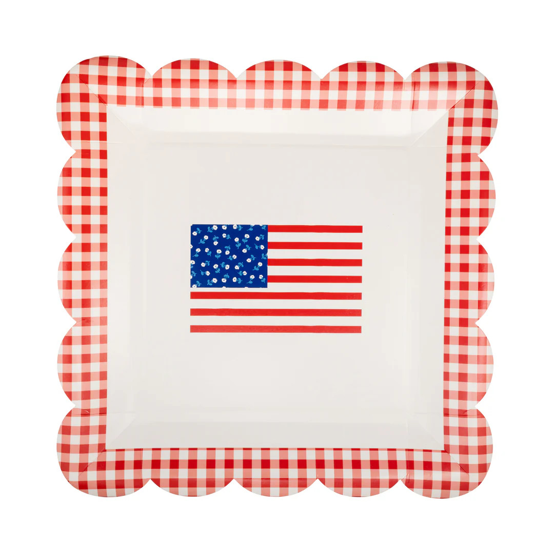 Gingham Flag Paper Plate - 10" | My Mind's Eye