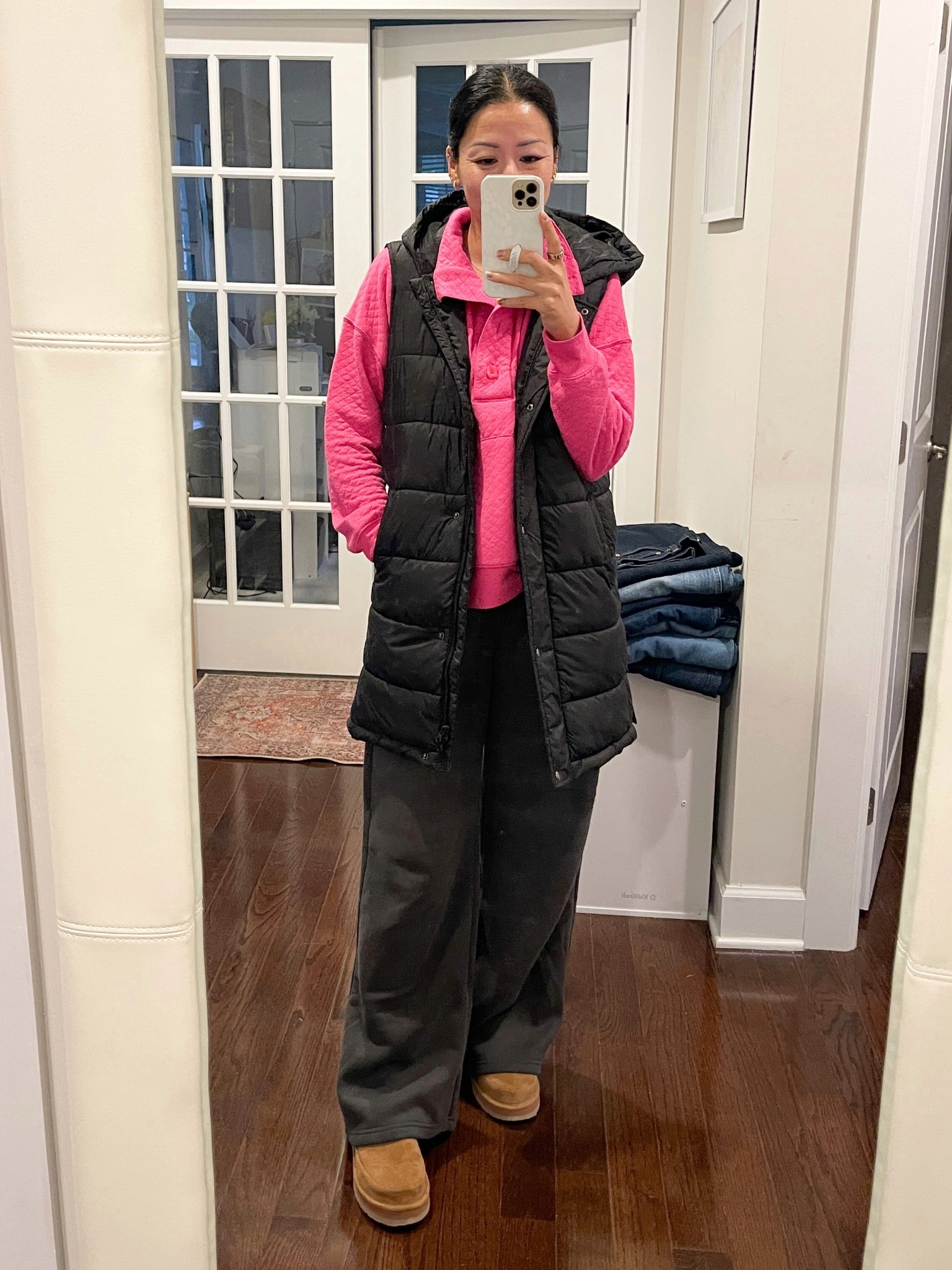 Exact top and vest are sold out
Size small sweatpants
Shoes are true to size


#LTKootd #LTKFindsUnder50 #LTKSeasonal