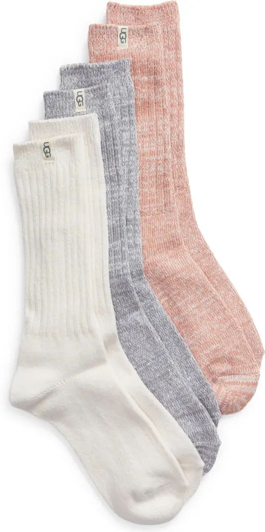 Assorted 3-Pack Slouchy Ribbed Crew Socks | Nordstrom