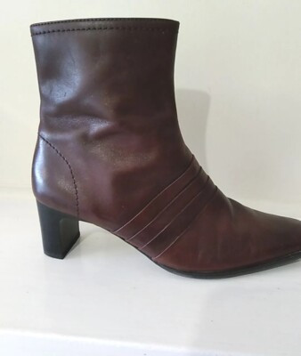 Sandler Size 39 Ladies Brown Leather Mid Heel  Side Zip Boots  | eBay | eBay AU