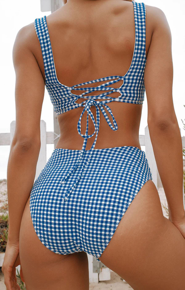 Waikiki Top ~ Blueberry Gingham | Show Me Your Mumu