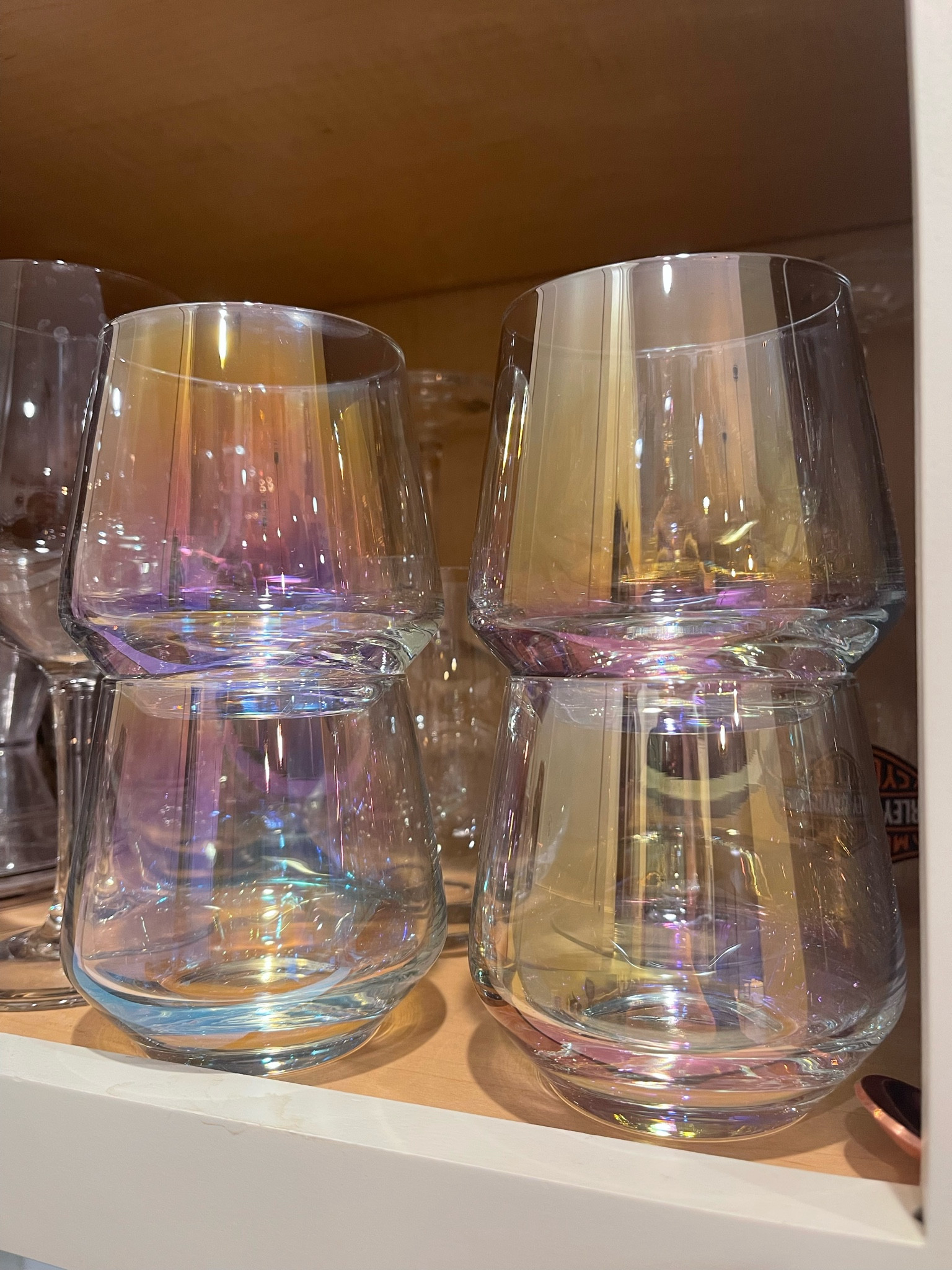The cutest iridescent stemless wine glasses under $25  

#LTKunder50 #LTKhome #LTKU