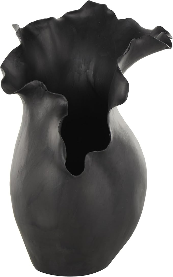 Deco 79 Ceramic Abstract Decorative Vase Floral Inspired Centerpiece Vase with Wavy Edge, Flower ... | Amazon (US)