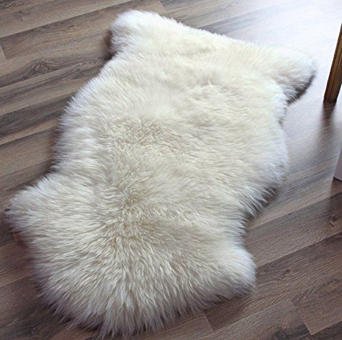 Genuine Australian Sheepskin Rug One Pelt Ivory Natural Fur, Single, Approx. 2ft. x 3ft. | Amazon (US)