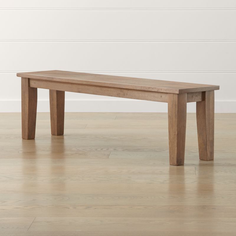 Basque Grey Wash 62" Bench + Reviews | Crate and Barrel | Crate & Barrel