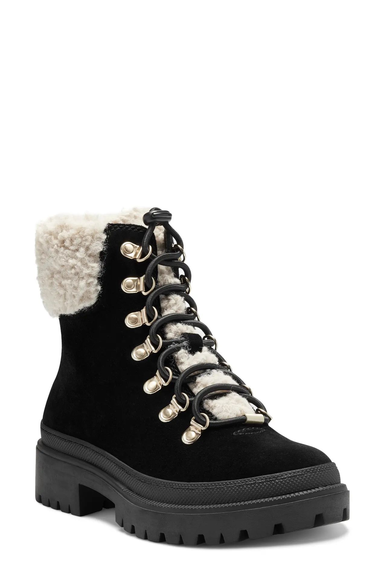 Sole Society | Eavan Faux Shearling Trim Lace-Up Boot | Nordstrom Rack | Nordstrom Rack