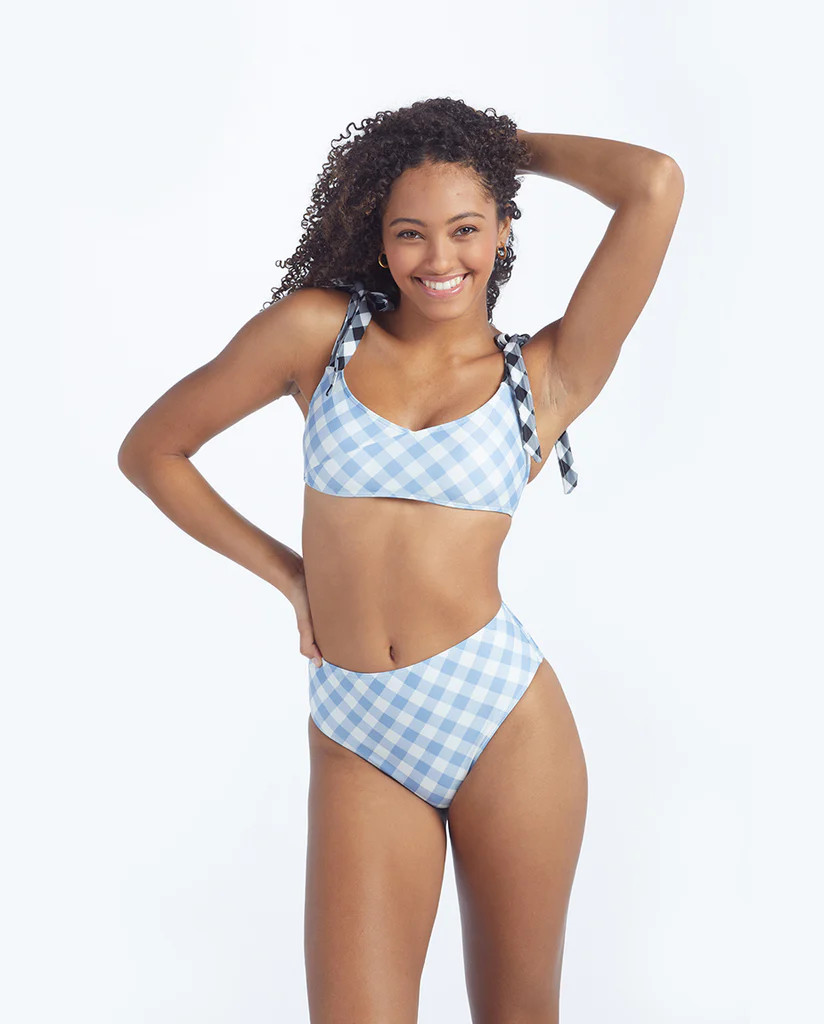 The High Leg High Rise - Gingham in Cloud | SummerSalt