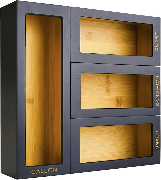 Cozee Bay Bamboo Ziplock Bag Organizer for Kitchen Drawer, Baggie organizer, Compatible with Gall... | Amazon (US)