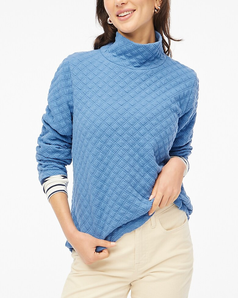 Quilted mockneck pullover | J.Crew Factory