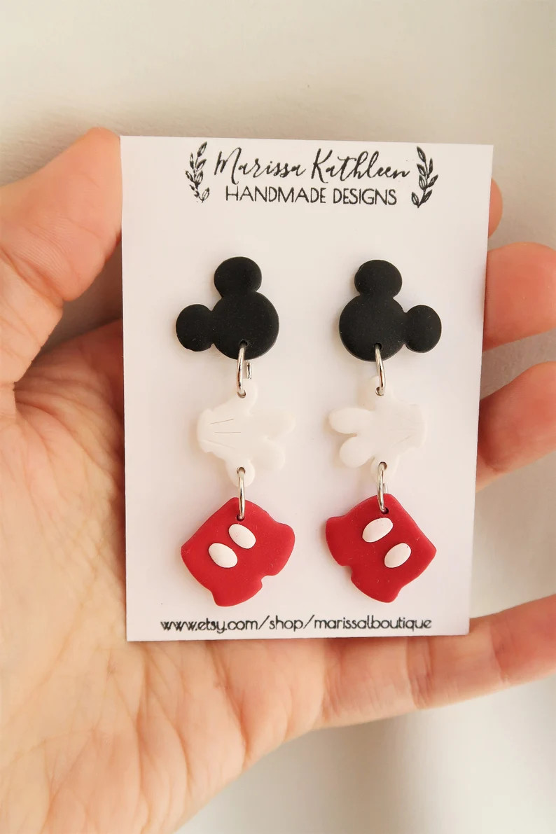 Mickey Earrings Mouse Earrings Clay Mouse Earrings Florida Earrings Vacation Cruise | Etsy (US)