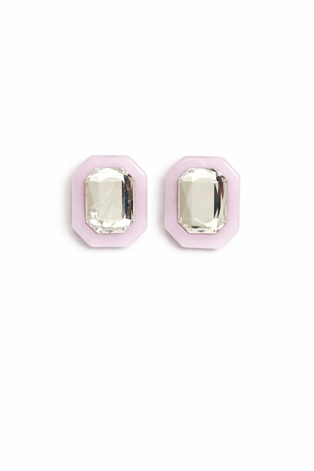 Olivia Statement Earrings Rectangle - Frosted Lilac | LINNY CO LLC