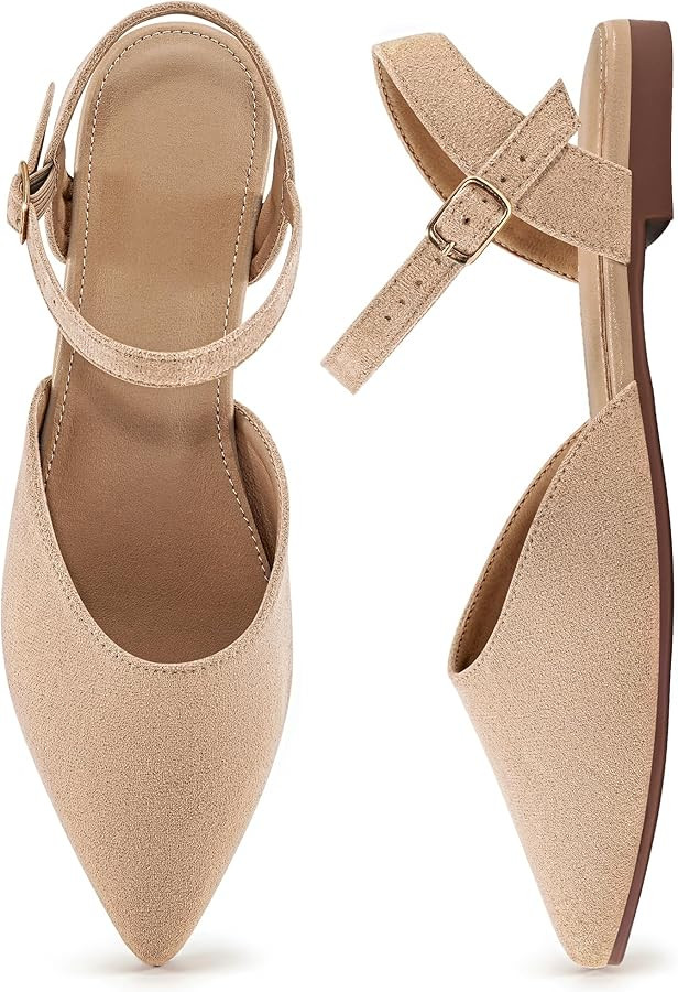 Alicegana Womens Sandals Flat Shoes - Closed Pointed Toe Dressy Flats 2026 Comfortable Business C... | Amazon (US)
