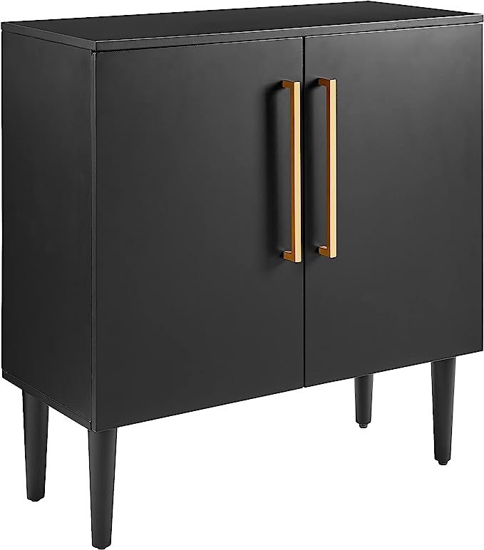 Crosley Furniture CF6122-MB Everett Mid-Century Accent Cabinet, Matte Black | Amazon (US)