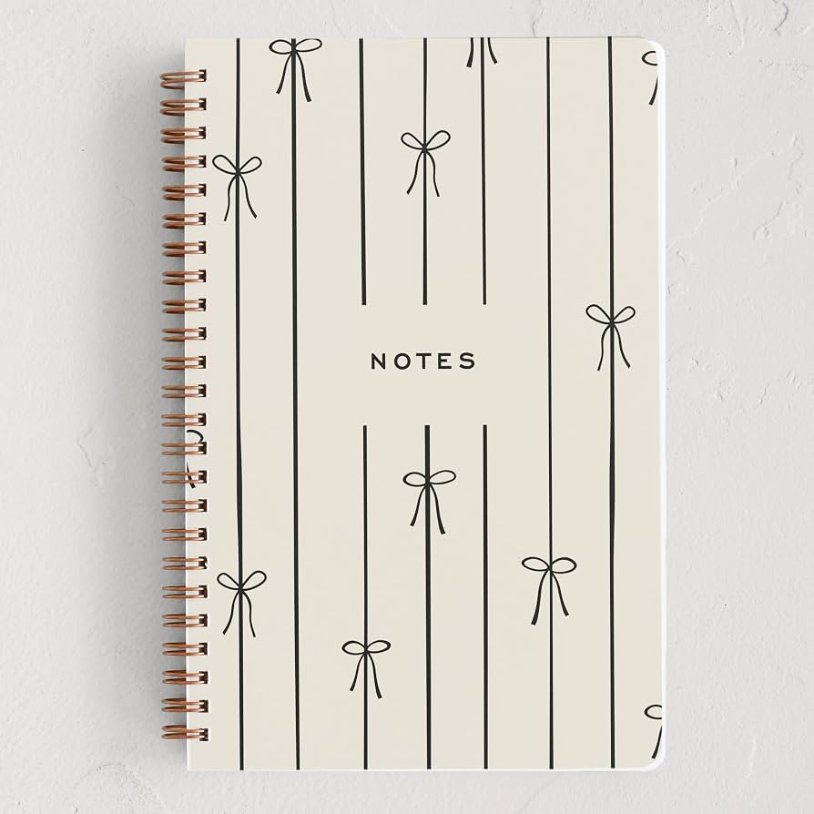 Minted Black Bow Notebook, Writing Journal for Notes & Journaling, Durable Paper Cover, Modern, C... | Amazon (US)