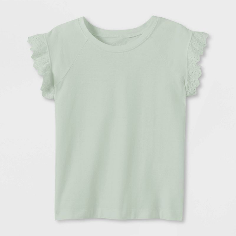 Girls' Short Sleeve Eyelet T-Shirt - Cat & Jack™ | Target