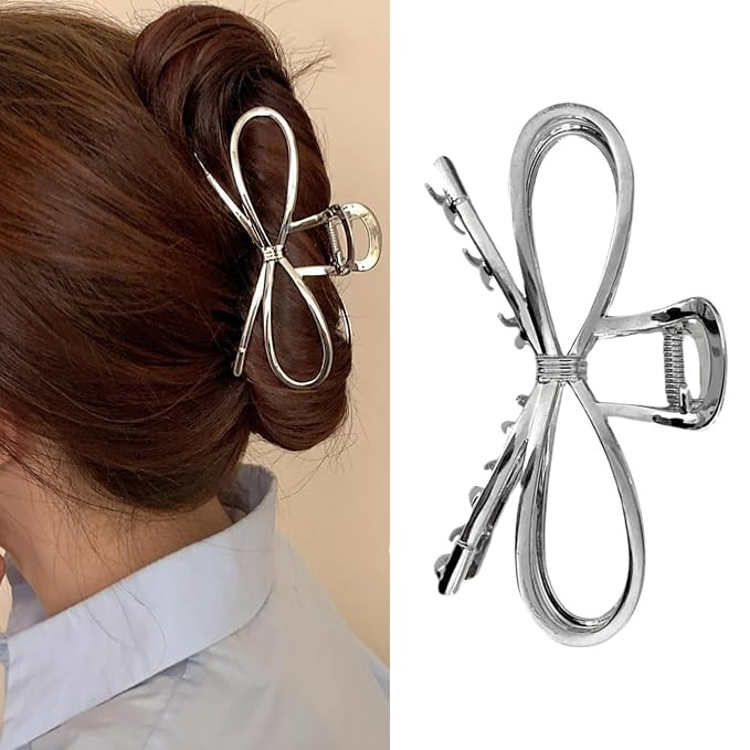 Metal Bow Hair Claw Clips Large Bowknot Hair Clips for Thin Thick Hair Accessories for Women Girl... | Amazon (US)