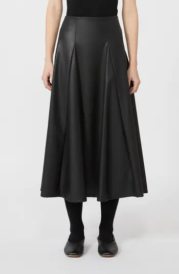 MM by Max Mara Nocera Faux Leather Godet Midi Skirt | Nordstrom | Nordstrom