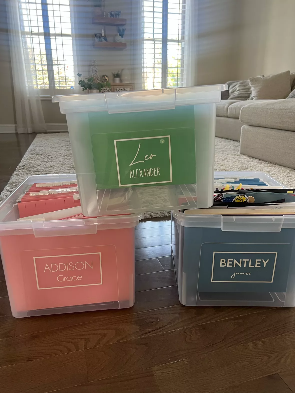 Clear Stackable File Tote Boxes