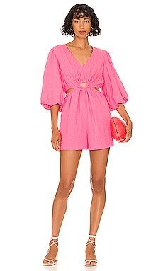 1. STATE Cutout Short Sleeve Romper in Juneberry from Revolve.com | Revolve Clothing (Global)