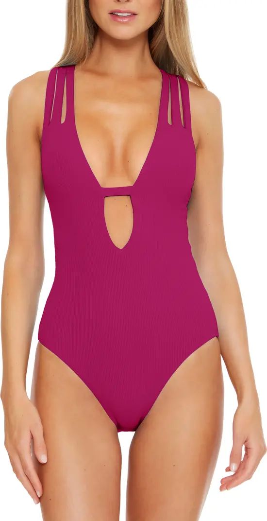 Becca Fine Line Plunge One-Piece Swimsuit | Nordstrom | Nordstrom