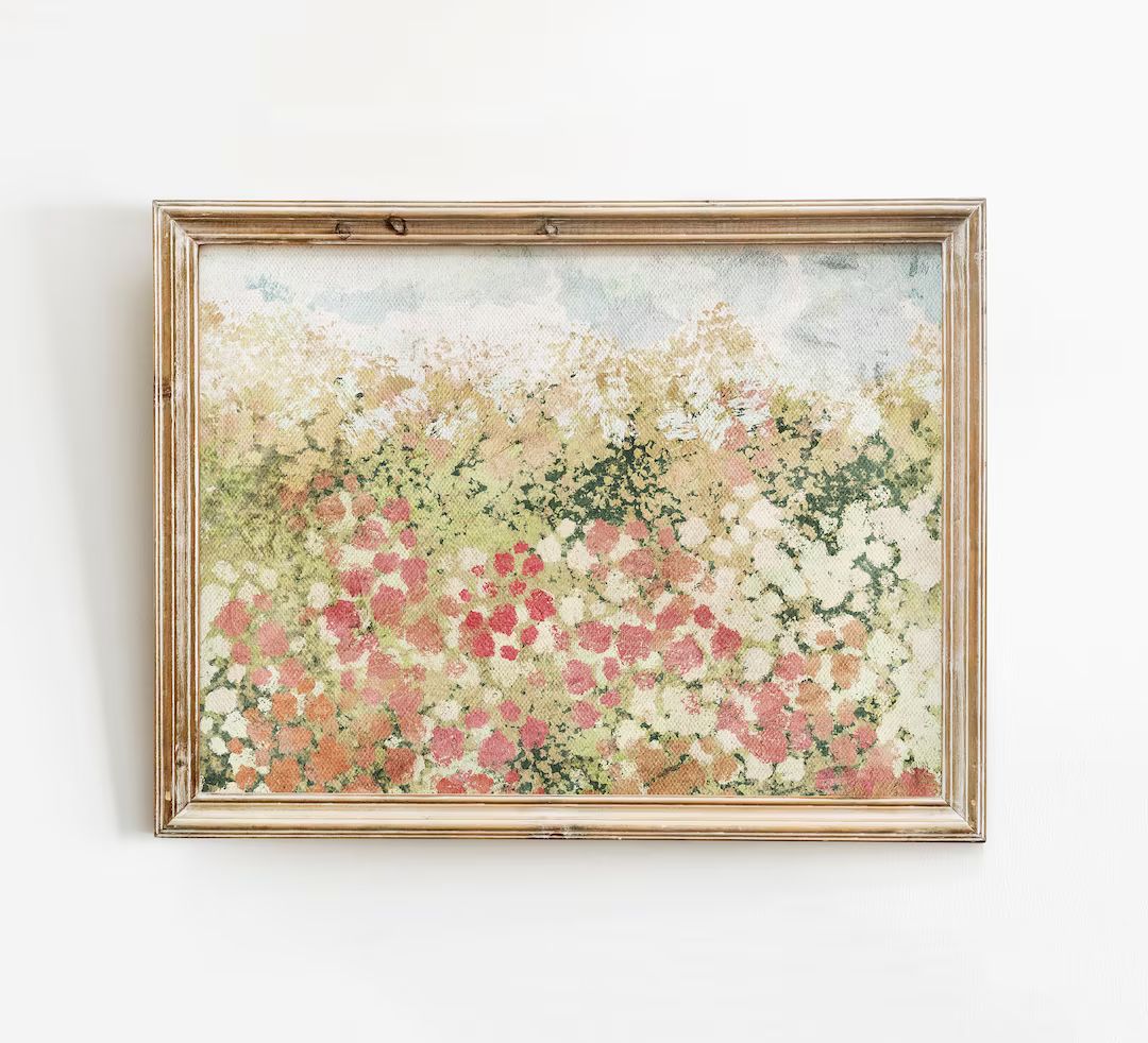 Floral Spring Printable Wall Art, Wildflower Landscape Print, Abstract Flower Spring Print, Flowe... | Etsy (US)