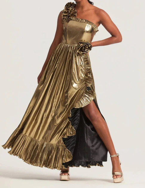 Fazal Gown In Gold | Shop Simon