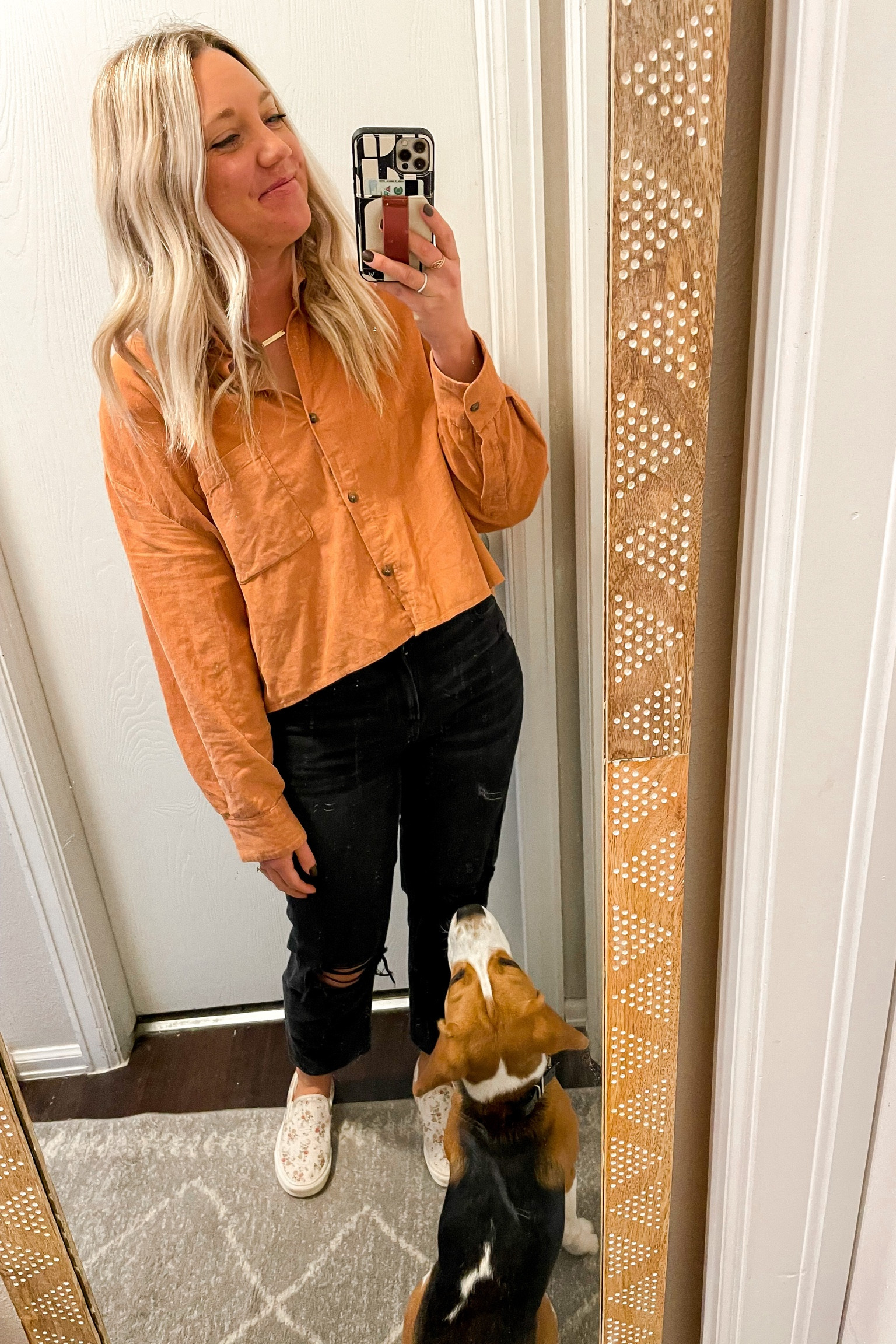 size 4 mom jeans 
top is from a local boutique 
floral vans TTS 