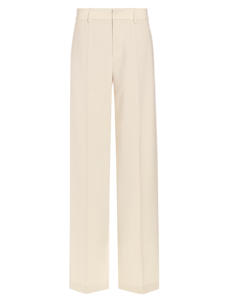 Crepe Pintuck Wide-Leg Pants | Saks Fifth Avenue