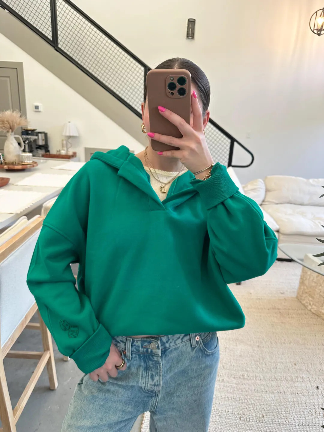 Lucky Dice V-neck Hoodie Sweatshirt - Etsy | Etsy (US)