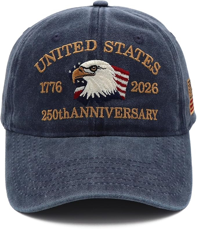 United States 250th Anniversary Hat, 250 Anniversary USA Hat USA Baseball Cap Patriotic Embroider... | Amazon (US)